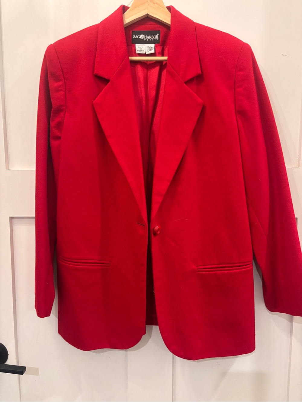 Sag Harbor Bright Red Single-Button Blazer
